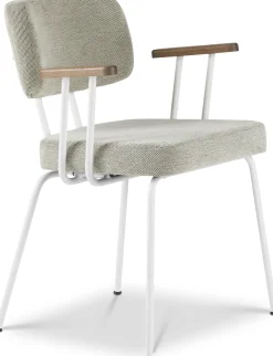 Eetkamerstoelen Met Armleuning-Eijerkamp Collectie Tom Onderstel Wit Armstoel Multigrey, Tabacco
