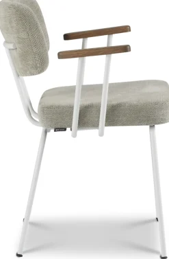 Eetkamerstoelen Met Armleuning-Eijerkamp Collectie Tom Onderstel Wit Armstoel Multigrey, Tabacco