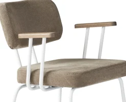 Eetkamerstoelen Met Armleuning-Eijerkamp Collectie Tom Onderstel Wit Armstoel Brown, Tabacco