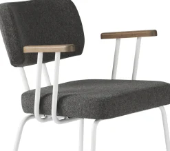 Eetkamerstoelen Met Armleuning-Eijerkamp Collectie Tom Onderstel Wit Armstoel Antracite, Tabacco