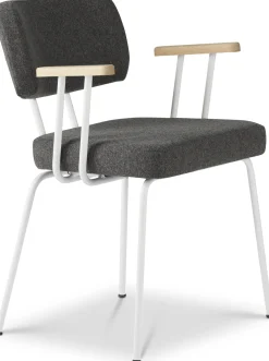 Eetkamerstoelen Zonder Armleuning-Eijerkamp Collectie Tom Onderstel Wit Armstoel Antracite, Groove