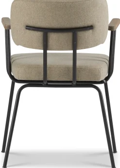 Eetkamerstoelen Met Armleuning-Eijerkamp Collectie Tom Onderstel Zwart Armstoel Stone, Tabacco