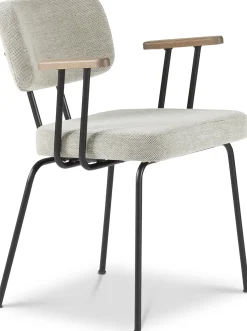 Eetkamerstoelen Met Armleuning-Eijerkamp Collectie Tom Onderstel Zwart Armstoel Multigrey, Tabacco