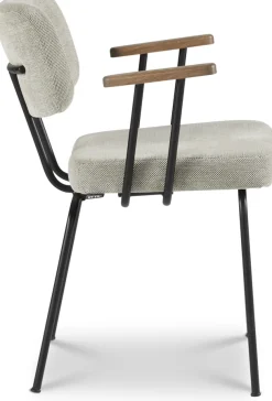 Eetkamerstoelen Met Armleuning-Eijerkamp Collectie Tom Onderstel Zwart Armstoel Multigrey, Tabacco