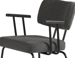 Eetkamerstoelen Met Armleuning-Eijerkamp Collectie Tom Onderstel Zwart Armstoel Antracite, Antracite