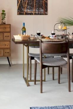 Eetkamerstoelen Zonder Armleuning-Dutchbone Torrance Eetkamerstoel Brown, Beige