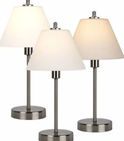 Moderne Tafellampen|Tafellampen-Lucide Touch Tafellamp Chroom, Wit