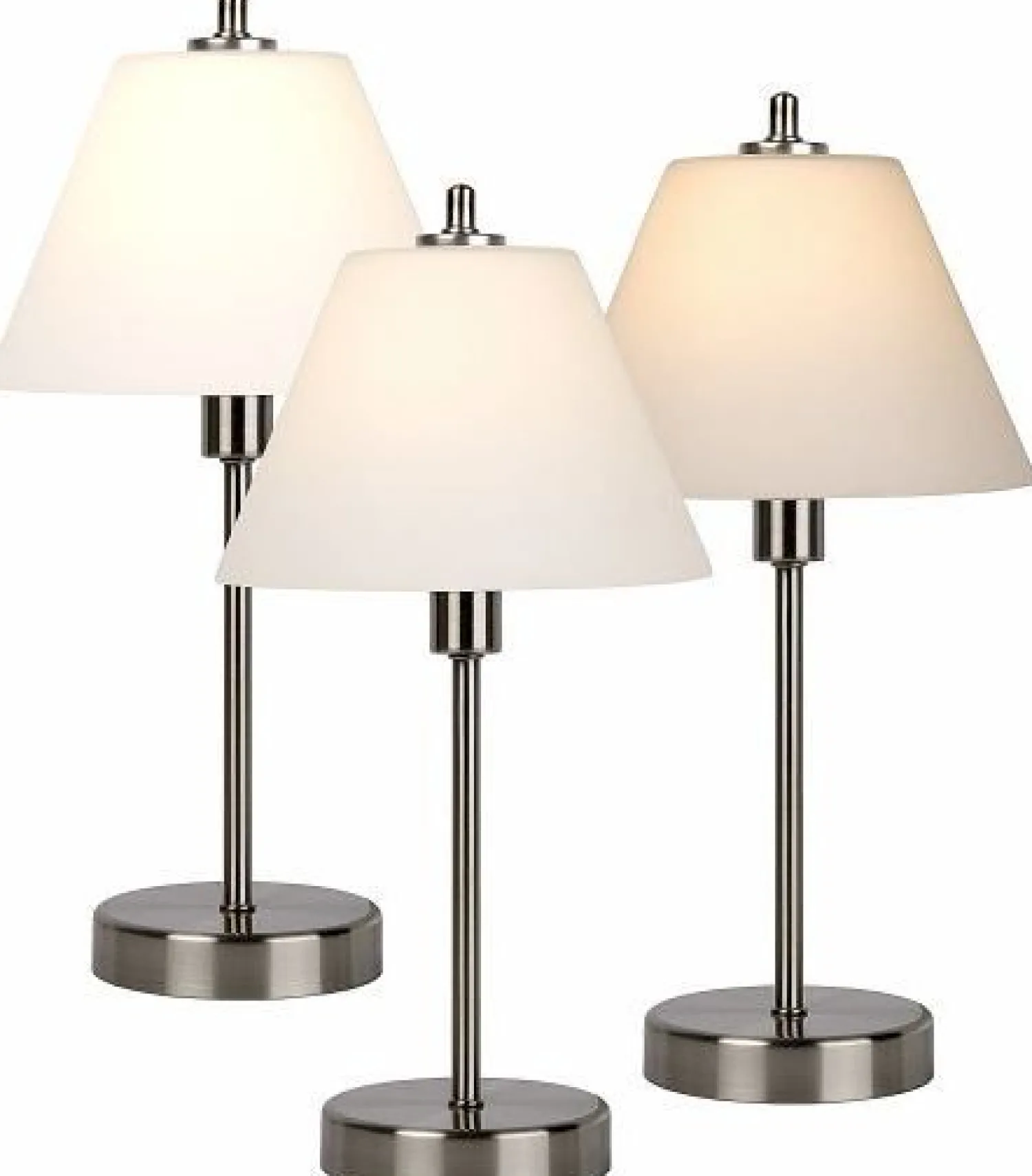 Moderne Tafellampen|Tafellampen-Lucide Touch Tafellamp Chroom, Wit