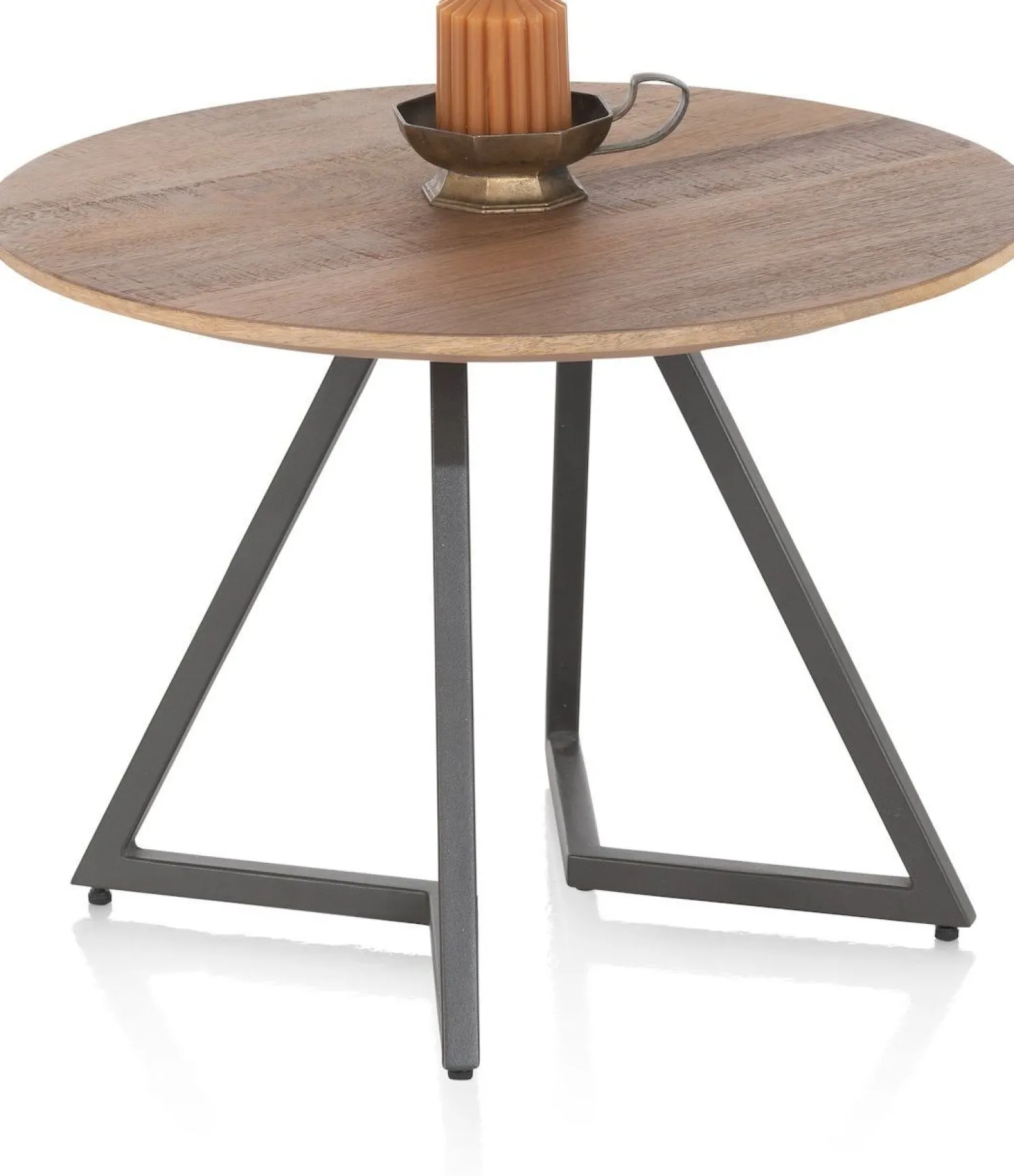 Ronde Salontafels-Henders en Hazel Trapani Salontafel Smoked Mango Fineer
