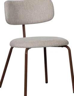 Eetkamerstoelen Zonder Armleuning-WOOOD Travis Eetkamerstoel Off White