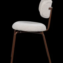 Eetkamerstoelen Zonder Armleuning-WOOOD Travis Eetkamerstoel Off White