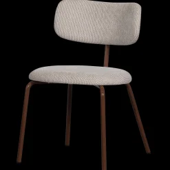 Eetkamerstoelen Zonder Armleuning-WOOOD Travis Eetkamerstoel Off White