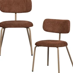 Eetkamerstoelen Zonder Armleuning-WOOOD Travis Eetkamerstoel Brown