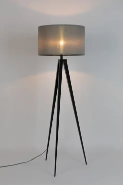 Moderne Vloerlampen|Vloerlampen-Zuiver Tripod Vloerlamp BLACK, GREY
