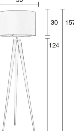 Moderne Vloerlampen|Vloerlampen-Zuiver Tripod Vloerlamp BLACK, GREY