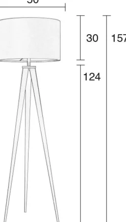 Moderne Vloerlampen|Vloerlampen-Zuiver Tripod Vloerlamp Black