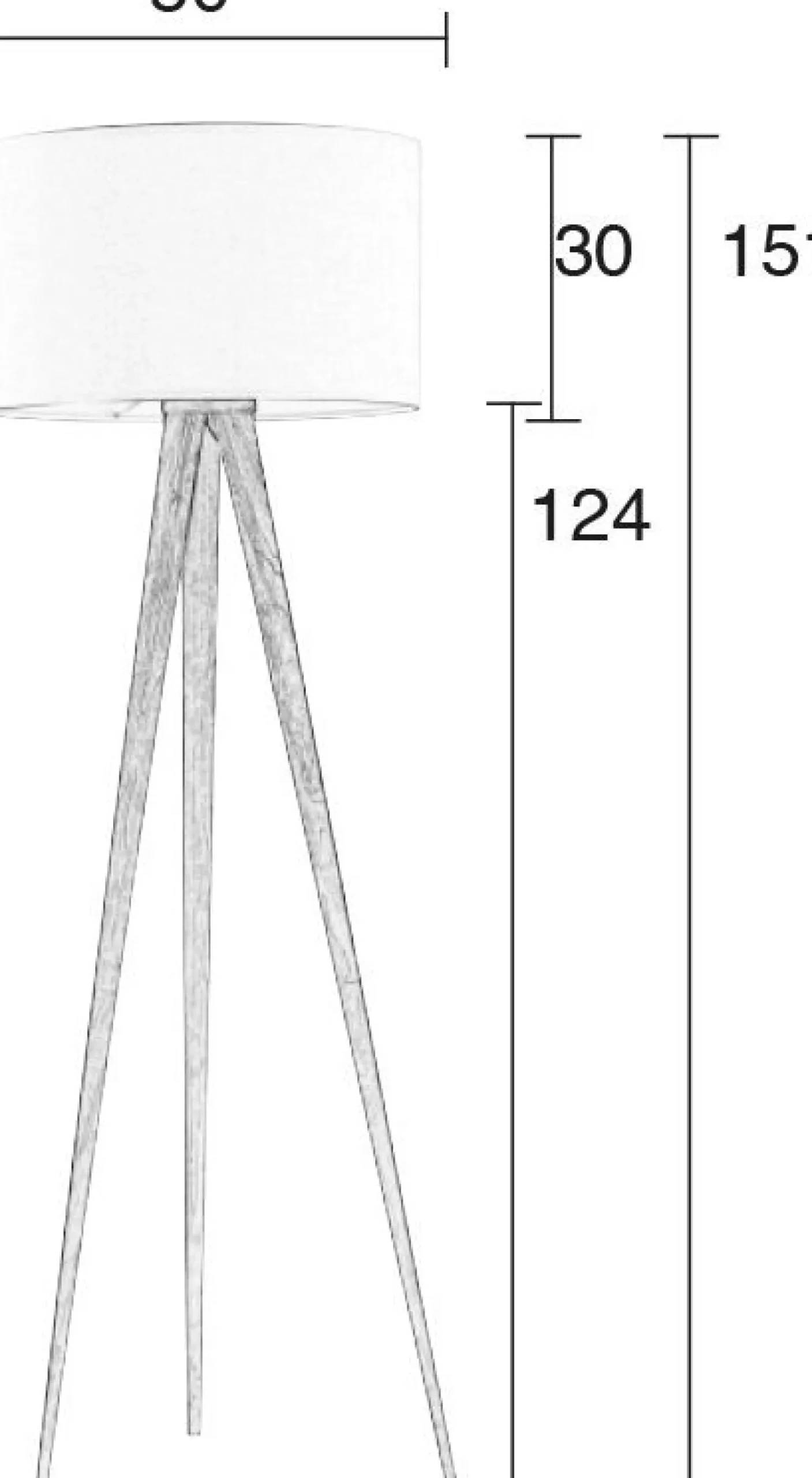 Houten Vloerlampen|Vloerlampen-Zuiver Tripod Wood Vloerlamp White
