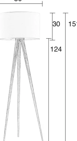 Houten Vloerlampen|Vloerlampen-Zuiver Tripod Wood Vloerlamp Black