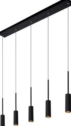 Moderne Hanglampen|Moderne Hanglampen-Lucide Tubule Hanglamp Zwart