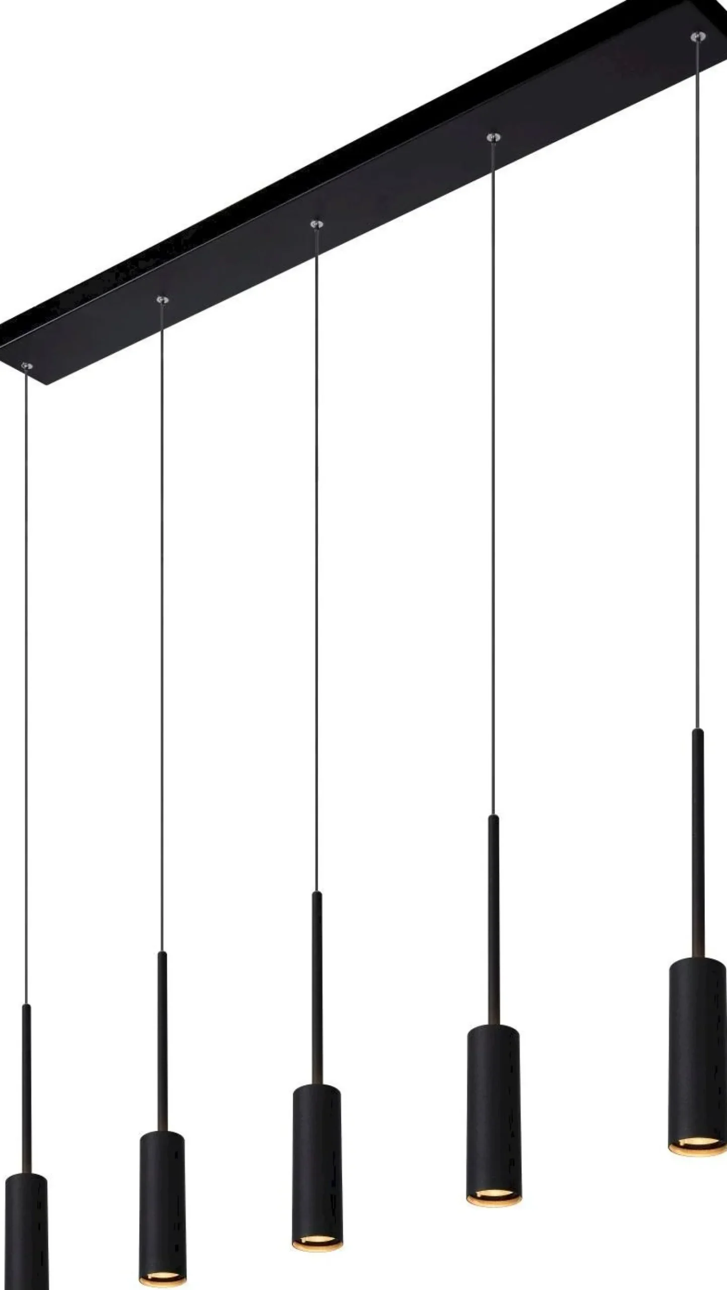 Moderne Hanglampen|Moderne Hanglampen-Lucide Tubule Hanglamp Zwart