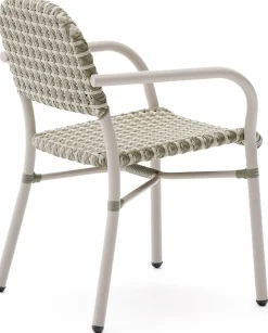 Tuinstoelen-Kave Home Tuccia Tuinstoel Beige, Groen