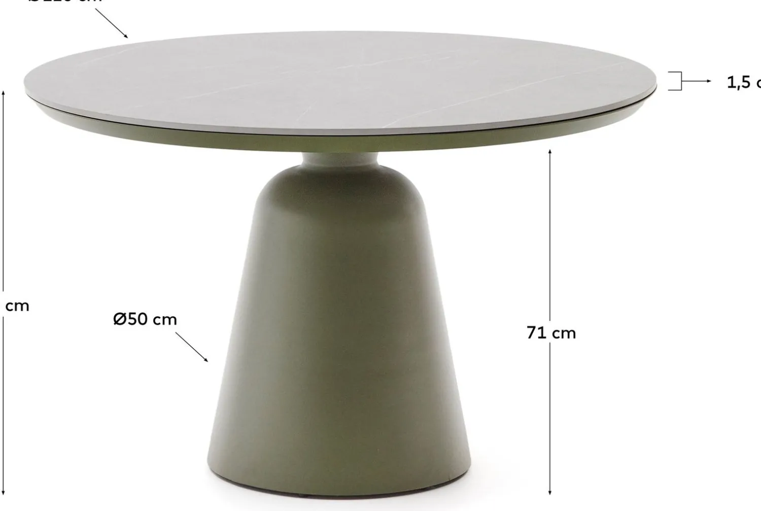 Tuintafels-Kave Home Tudons Ronde Tuintafel Groen