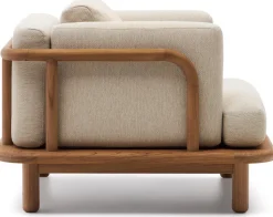 Tuinstoelen-Kave Home Turqueta Outdoor Fauteuil Bruin, Beige