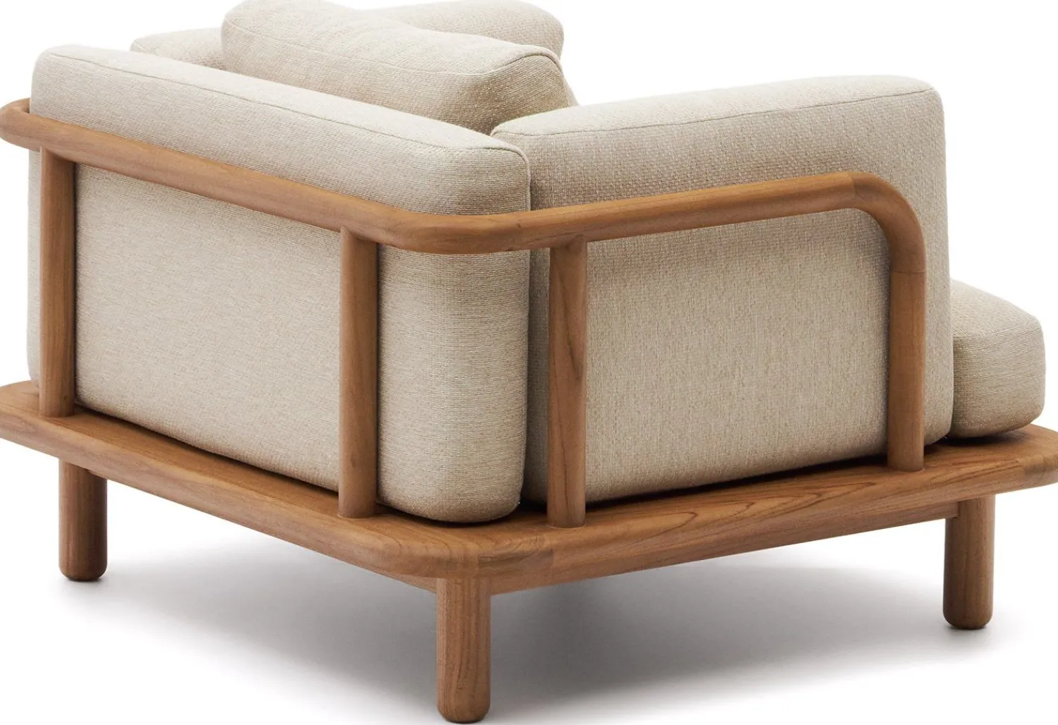 Tuinstoelen-Kave Home Turqueta Outdoor Fauteuil Bruin, Beige