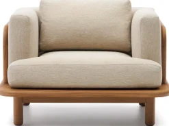 Tuinstoelen-Kave Home Turqueta Outdoor Fauteuil Bruin, Beige