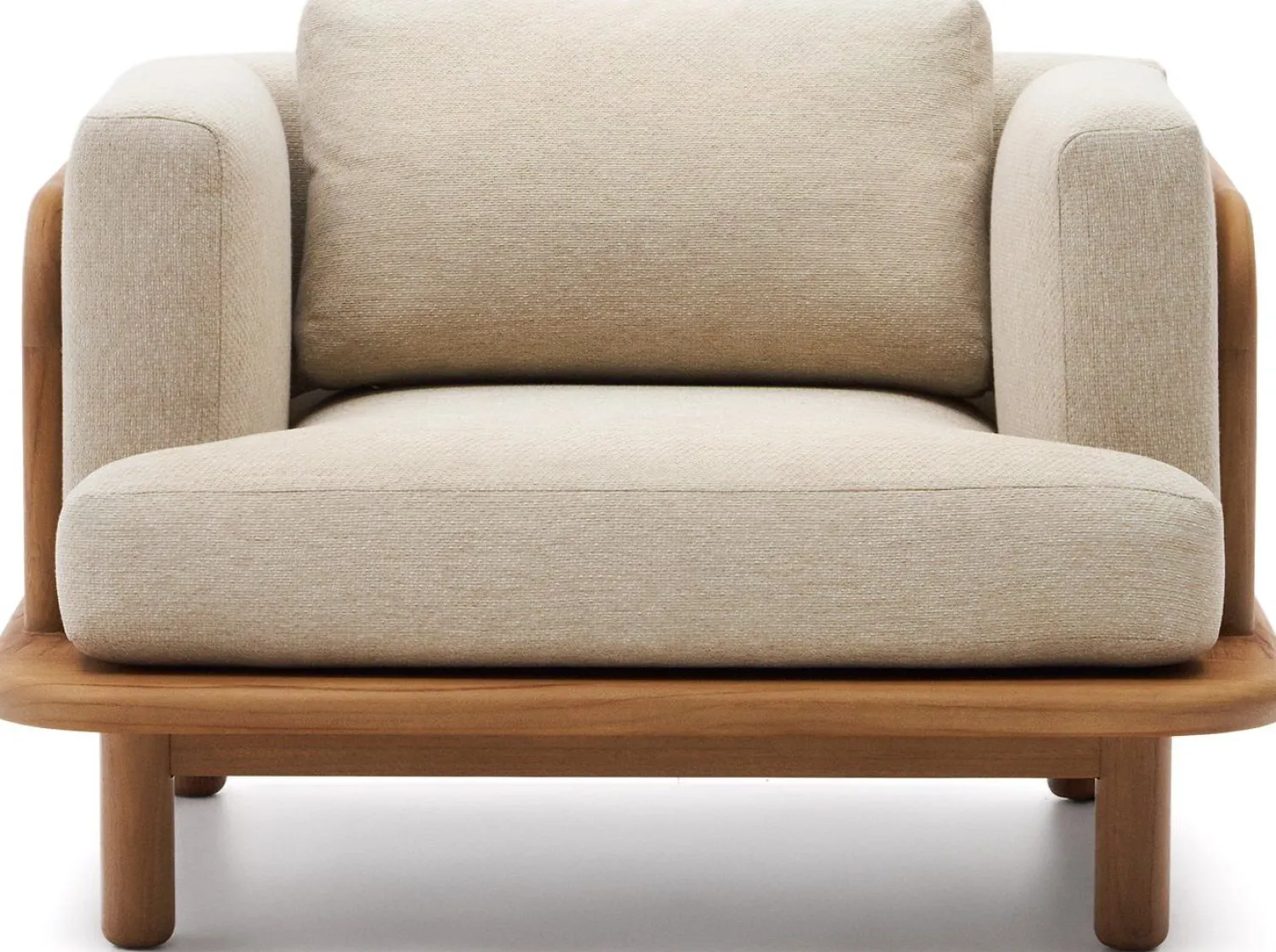 Tuinstoelen-Kave Home Turqueta Outdoor Fauteuil Bruin, Beige