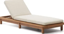 Tuinstoelen-Kave Home Turqueta Outdoor Ligstoel Bruin, Beige