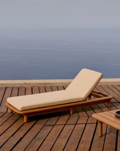 Tuinstoelen-Kave Home Turqueta Outdoor Ligstoel Bruin, Beige