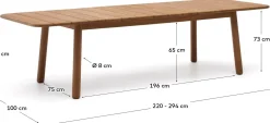 Tuintafels-Kave Home Turqueta Uitschuifbare Tuintafel Naturel