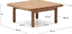 Houten Salontafels-Kave Home Turqueta Vierkante Salontafel Naturel
