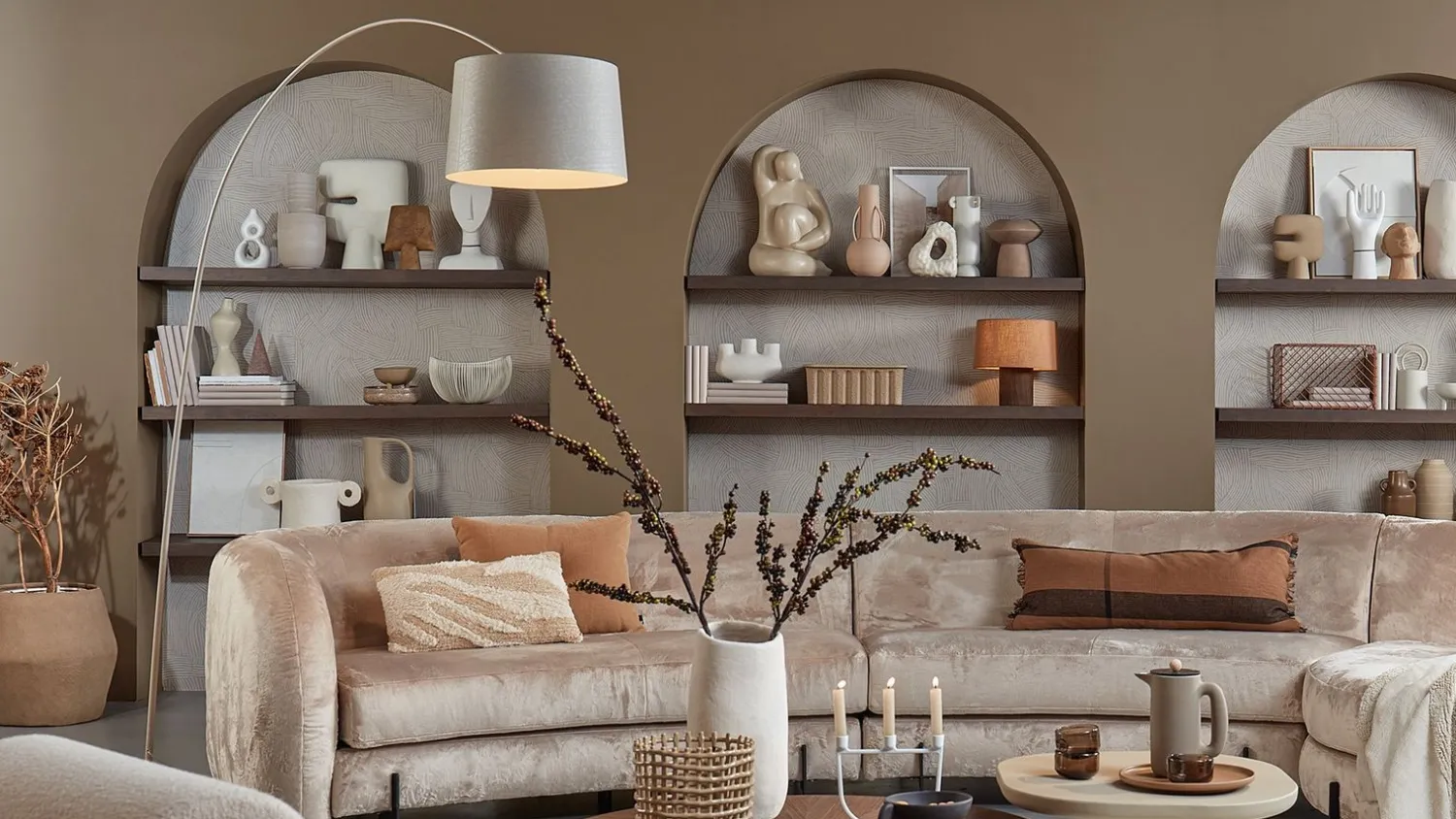 Design Vloerlampen|Vloerlampen-Foscarini Twiggy XL Vloerlamp Greige