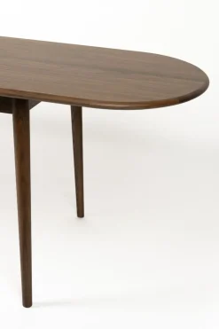 Houten Eettafels-Zuiver Twist Ovaal Eettafel Bruin