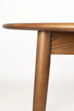 Houten Eettafels-Zuiver Twist Rond Eettafel Bruin