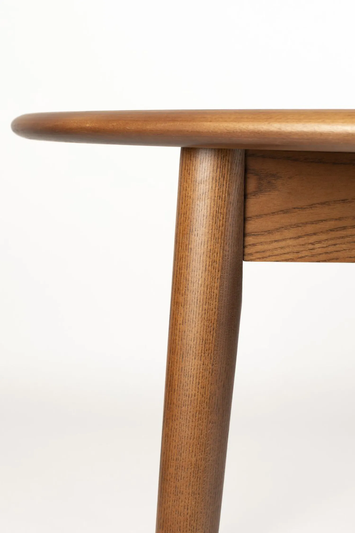 Houten Eettafels-Zuiver Twist Rond Eettafel Bruin