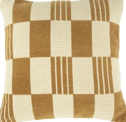 Sierkussens & Plaids-By Boo Twist Vierkant Kussen Mustard