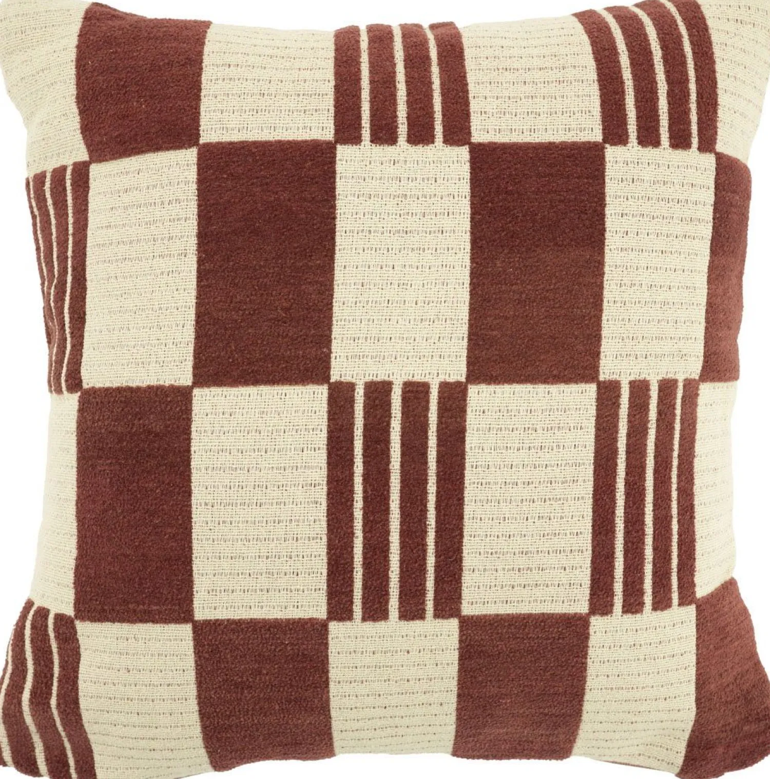 Sierkussens & Plaids-By Boo Twist Vierkant Kussen Burgundy