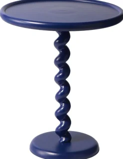 Ronde Bijzettafels-POLSPOTTEN Twister Bijzettafel Donker Blauw