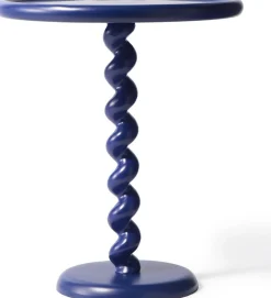 Ronde Bijzettafels-POLSPOTTEN Twister Bijzettafel Donker Blauw