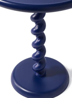 Ronde Bijzettafels-POLSPOTTEN Twister Bijzettafel Donker Blauw