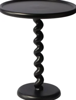 Ronde Bijzettafels-POLSPOTTEN Twister Bijzettafel Zwart