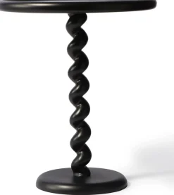 Ronde Bijzettafels-POLSPOTTEN Twister Bijzettafel Zwart
