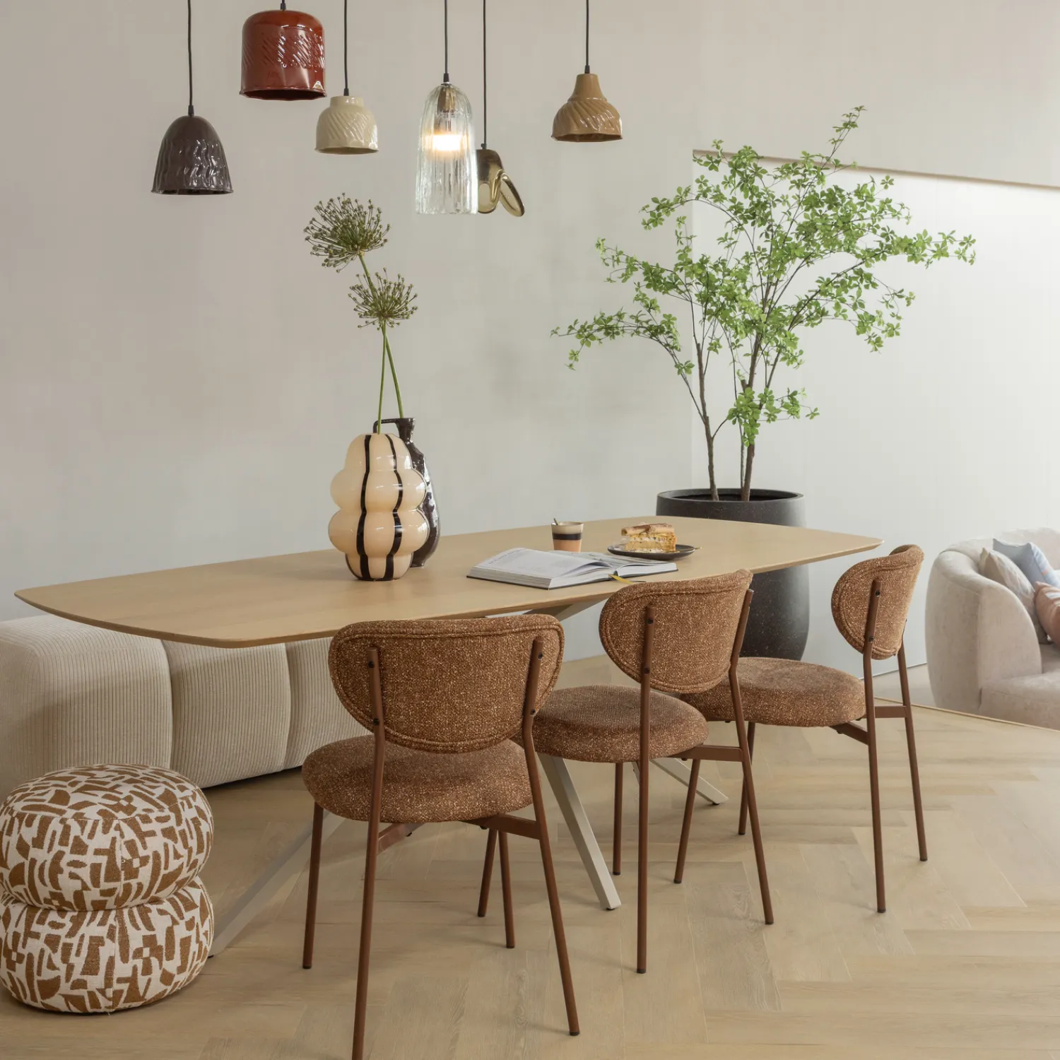 Eetkamerstoelen Zonder Armleuning-WOOOD Valor Eetkamerstoel Brown