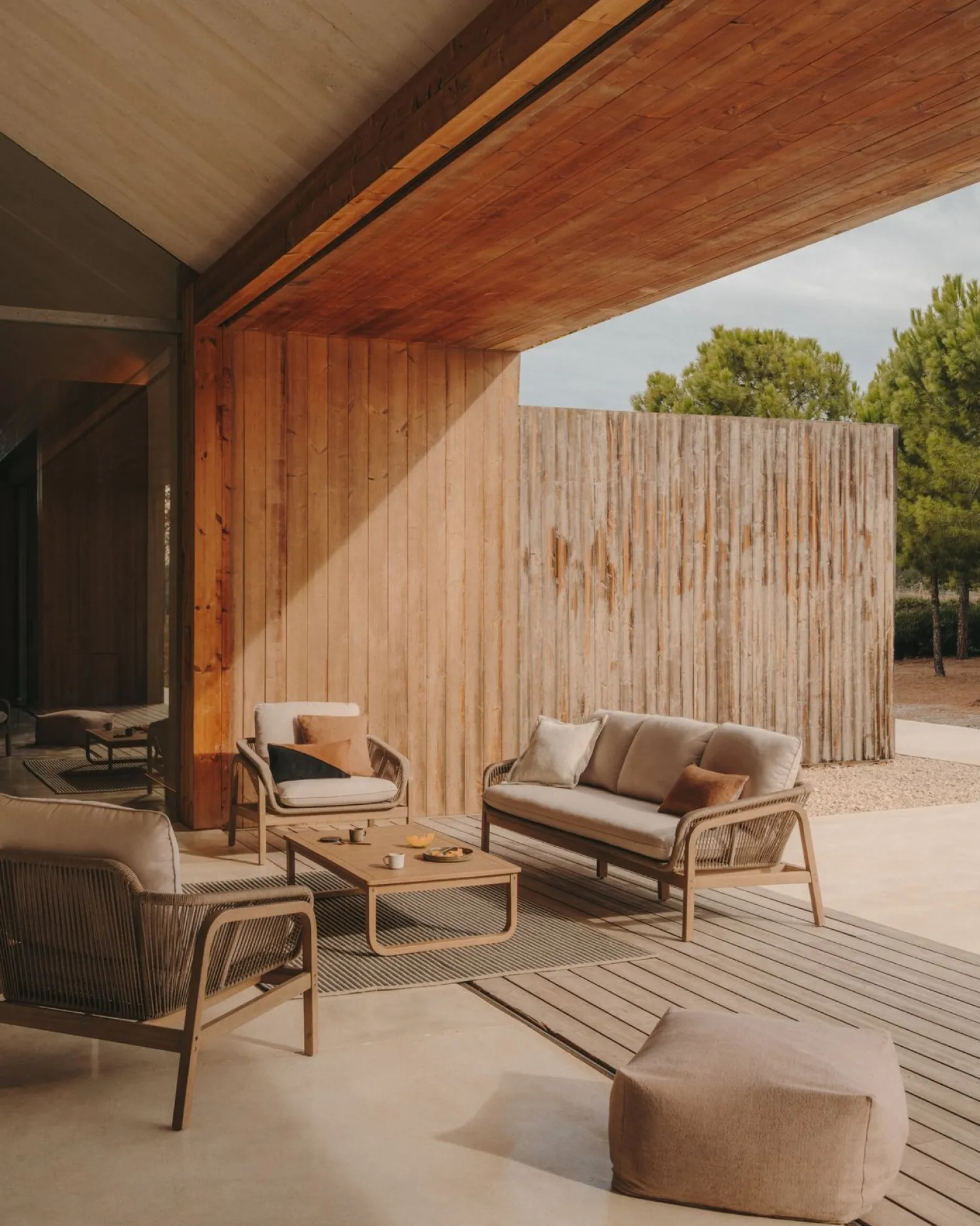 Loungesets-Kave Home Vellana Outdoor Loungeset Bruin, Grijs