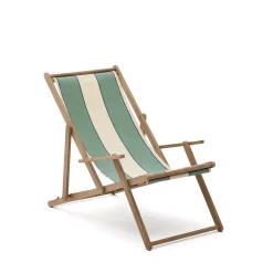 Tuinstoelen-Kave Home Vilara Strandstoel Beige, Groen