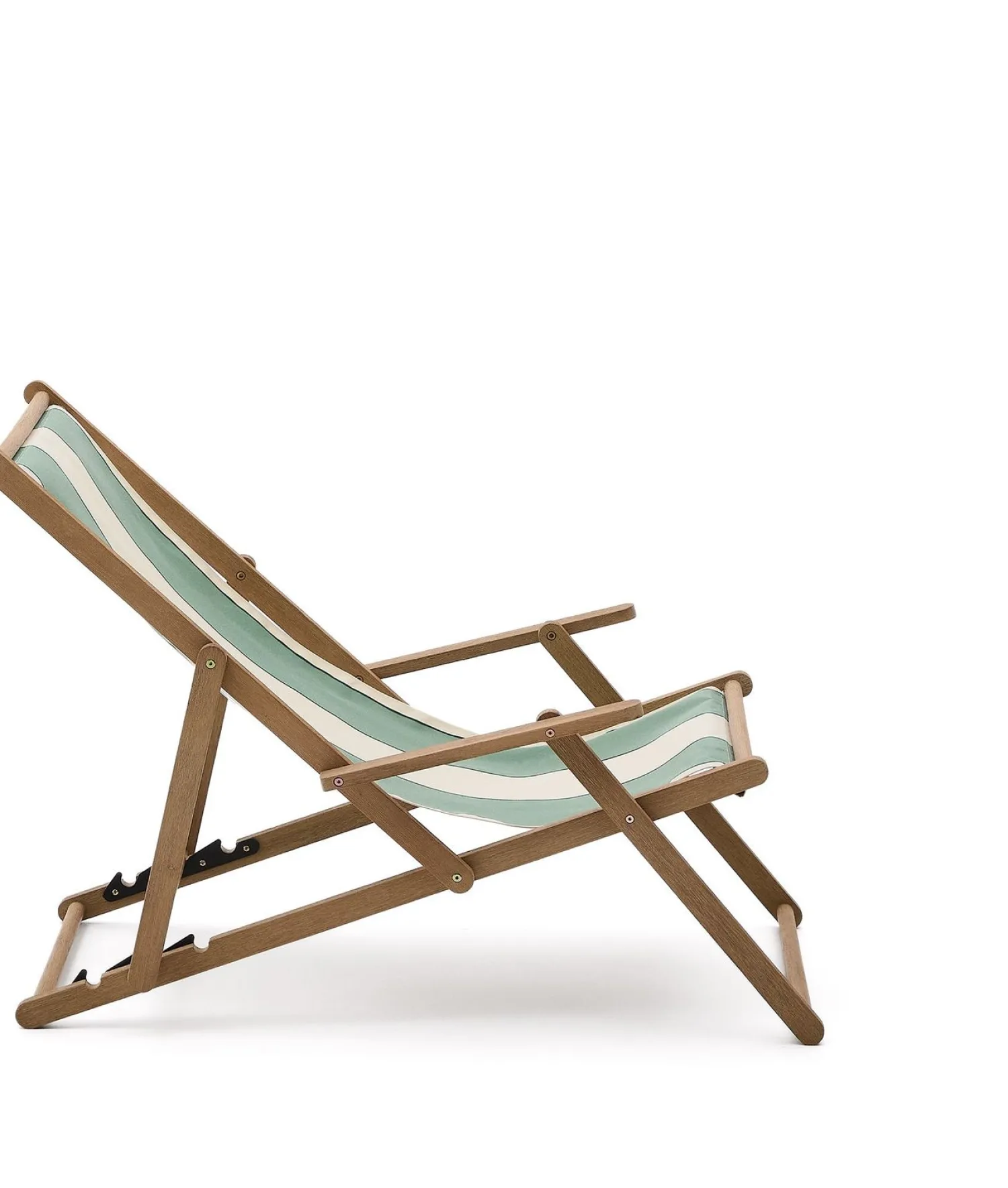 Tuinstoelen-Kave Home Vilara Strandstoel Beige, Groen