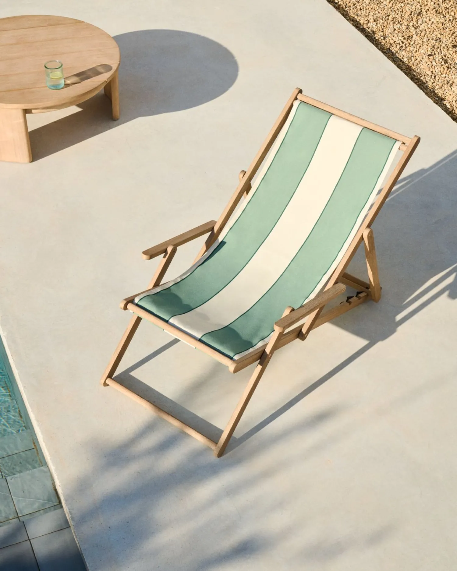 Tuinstoelen-Kave Home Vilara Strandstoel Beige, Groen